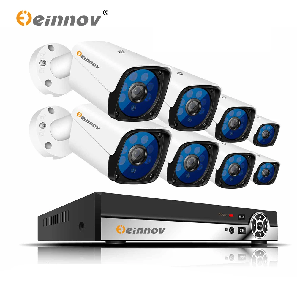 Камера видеонаблюдения Einnov IP 8 каналов водонепроницаемая с дистанционным
