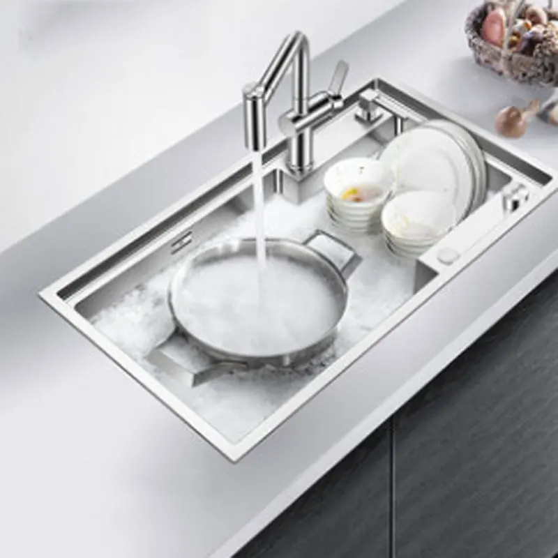 Нано черный бак с двумя канавками xiancai ручные раковины 304 утолщение раковина из