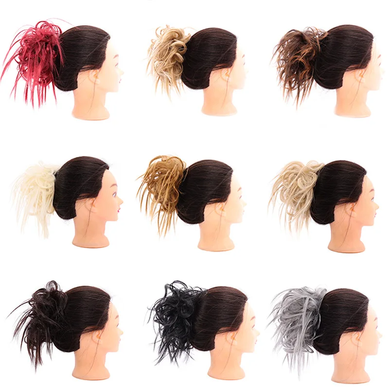 

Messy Scrunchie Chignon Hair Bun Straight Elastic Band Updo Hairpiece Synthetic Chignon Hair Extension For Women