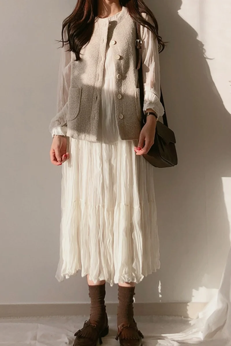 Новые платья для ранней осени универсальное маленькое шифоновое платье с