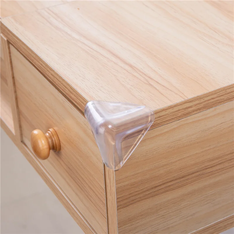 4 unids/set beb&eacute; de silicona de seguridad de esquinas Protector Anti &aacute;ngulo de colisi&oacute;n protecci&oacute;n cubierta protecciones de borde de esquina transparente-1