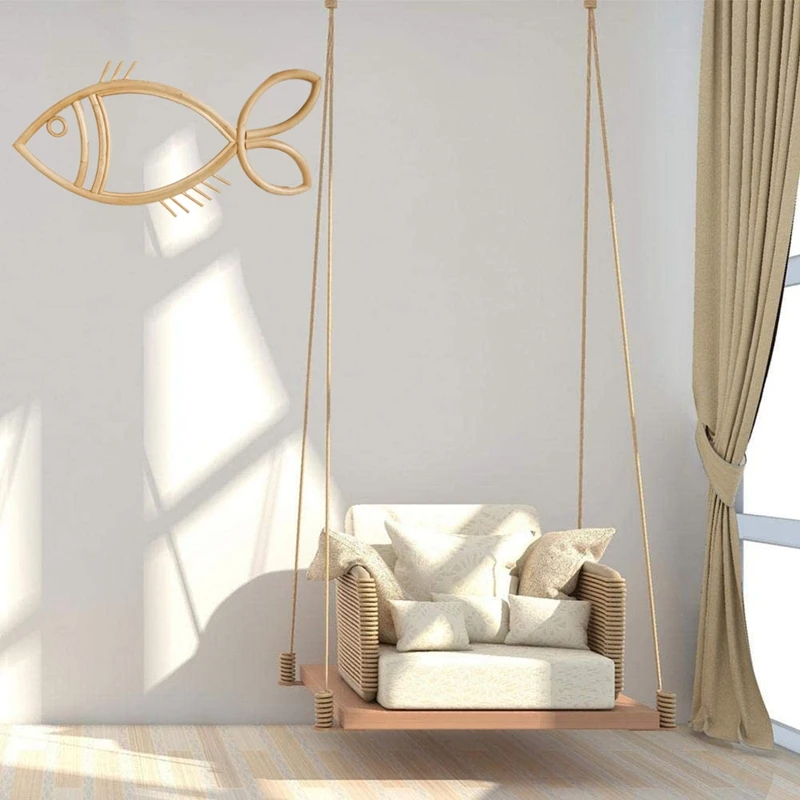 

Rattan Frame Mirror Decor Fish Shape Wall Frames Decor Frame, Home Decoration Wall Mirror Frame, Not Included Mirror
