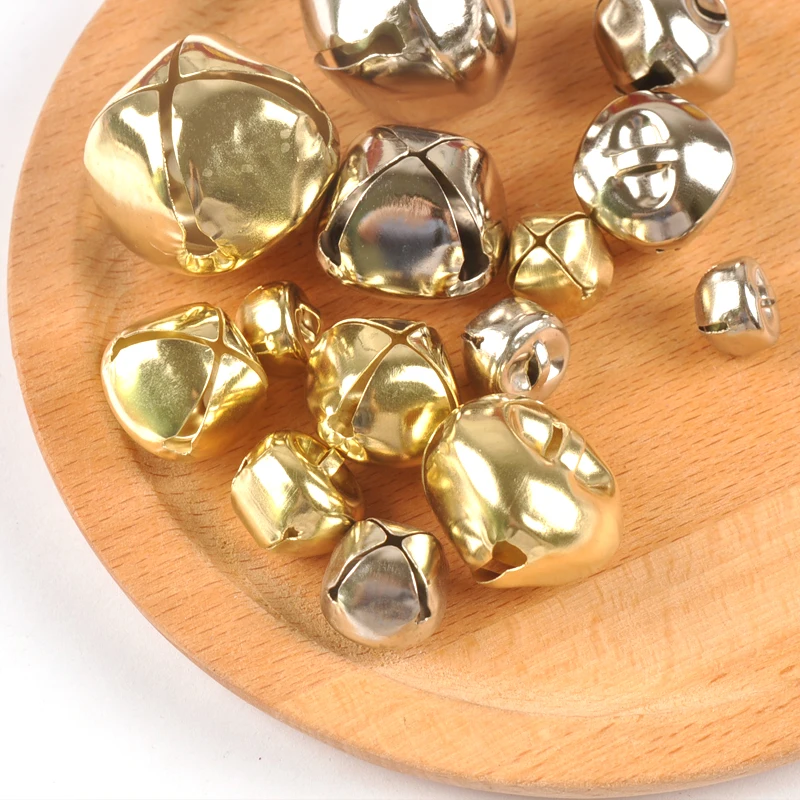 50 шт. серебристые и золотистые металлические колокольчики подвески для