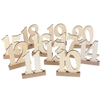 10pcs table numbers 1 20 wooden wedding table number signs place holder base party card table holder wedding party decoration