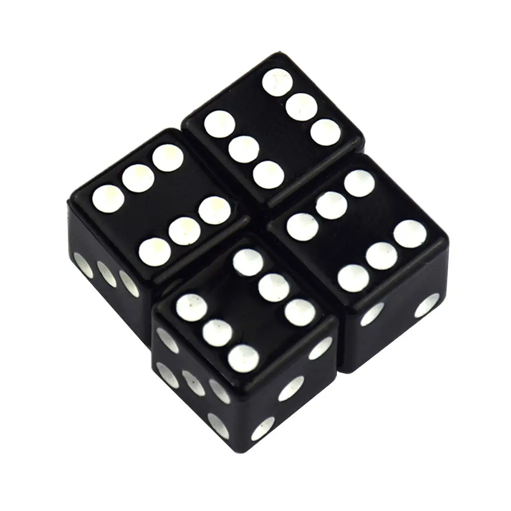 

Dice Style Car Auto Wheel Tyre Tire Stem Air Valve Caps Dust Covers - Black, Pack of 4