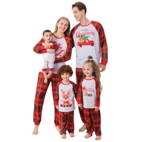 2021 family matching clothes cartoon christmas printed mother daughter pajama set homewear kids sleepwear pyjamas women pijamas
