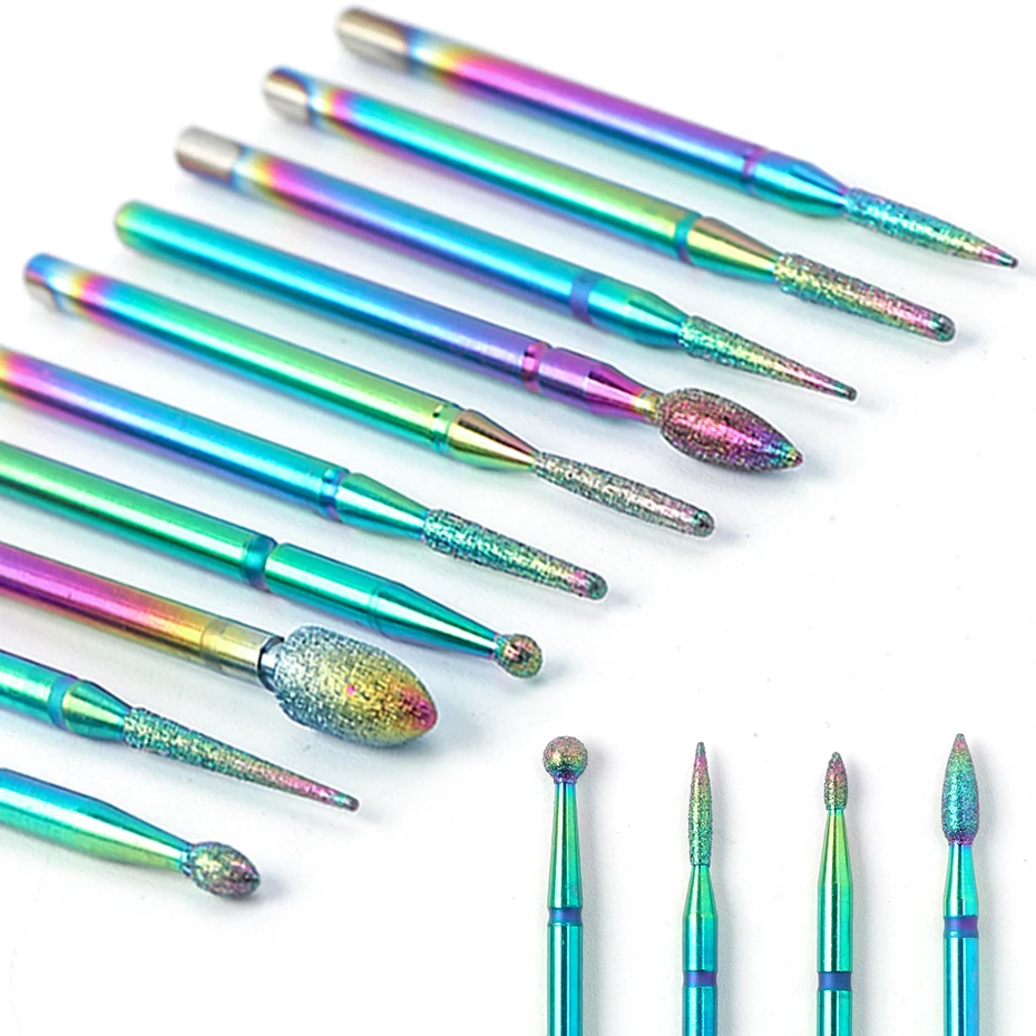 1 шт. Радужная Алмазная фреза для ногтей твердосплавная электрическая