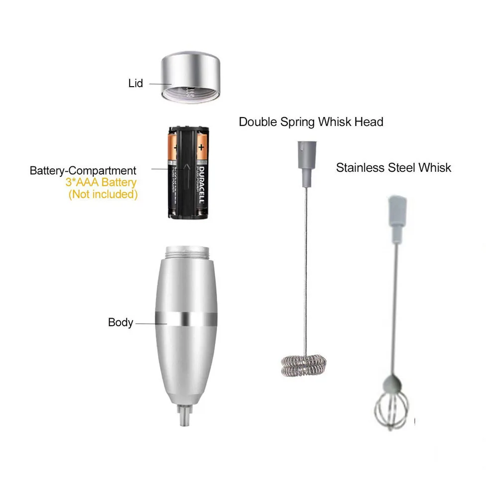 

Drink Milk Frother Foamer Mixer Stirrer Eggbeater Rechargeable Kitchen
