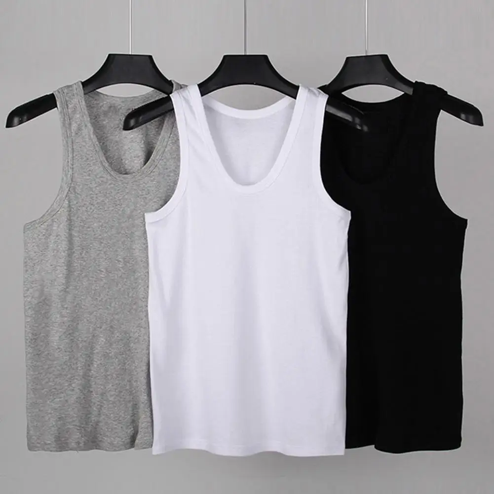 Мужская майка без рукавов 2020 однотонная с низким вырезом хлопковая дышащая