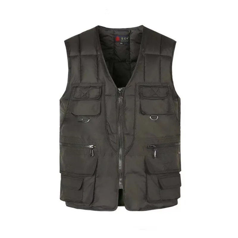 Мужской жилет без рукавов теплый повседневный размера плюс для осени и зимы 2019 |
