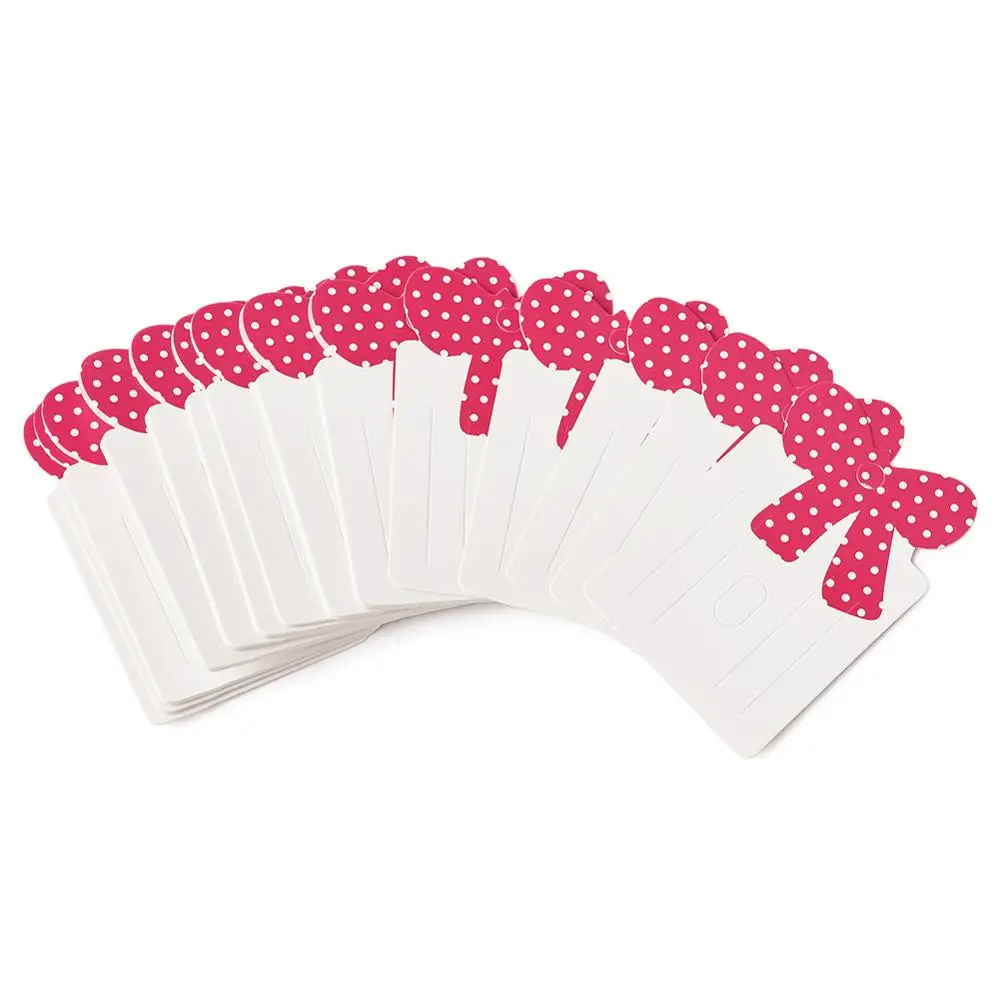 100pcs Bowknot Hair Clip Display Paper Cards Jewelry Hair Accessories Display Holder Rectangle