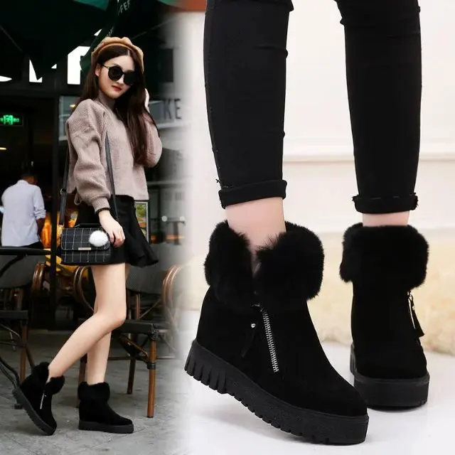 

Autumn Winter Women Ankle Boots Kid Suede Shoes Woman Square Toe Chain Side Zipper New Female Office Thick Heels Boots