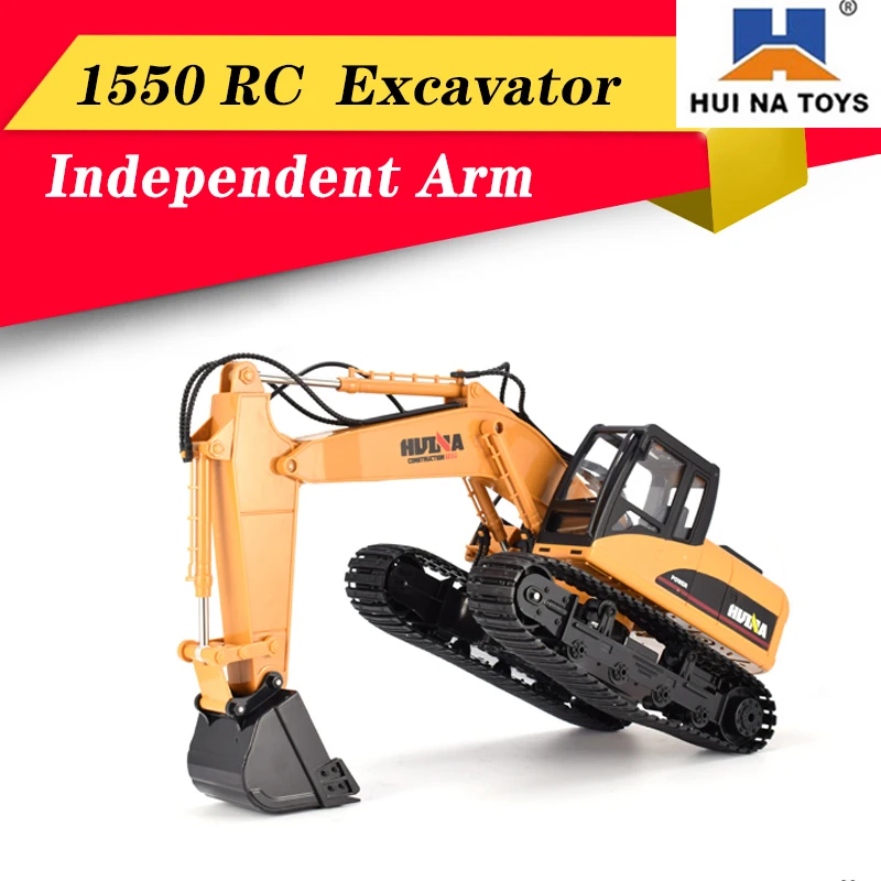 HUINA 1550 1:14 RC Гусеничный автомобиль 15CH 2 4G металлический экскаватор дистанционное