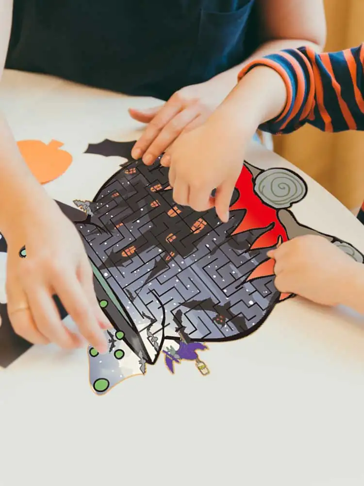 Halloween Jigsaw Puzzle Witch Hat Irregular Flame Ghost Jar Colorful Puzzles With Elements Best Gift For Kids | Игрушки и хобби