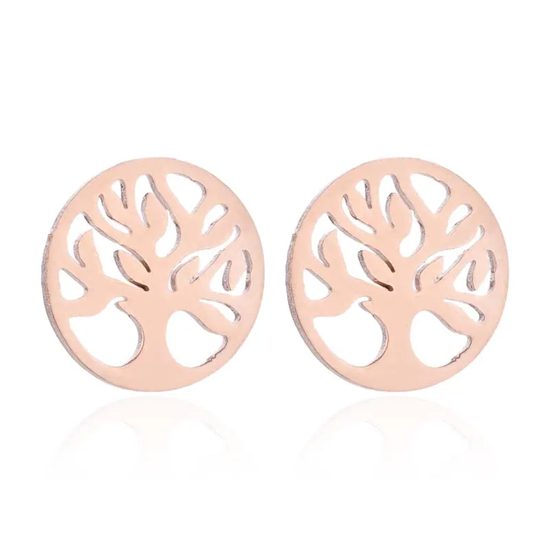 FENGLI мини браслеты с подвесками из нержавеющей стали серьги-гвоздики Модные полые