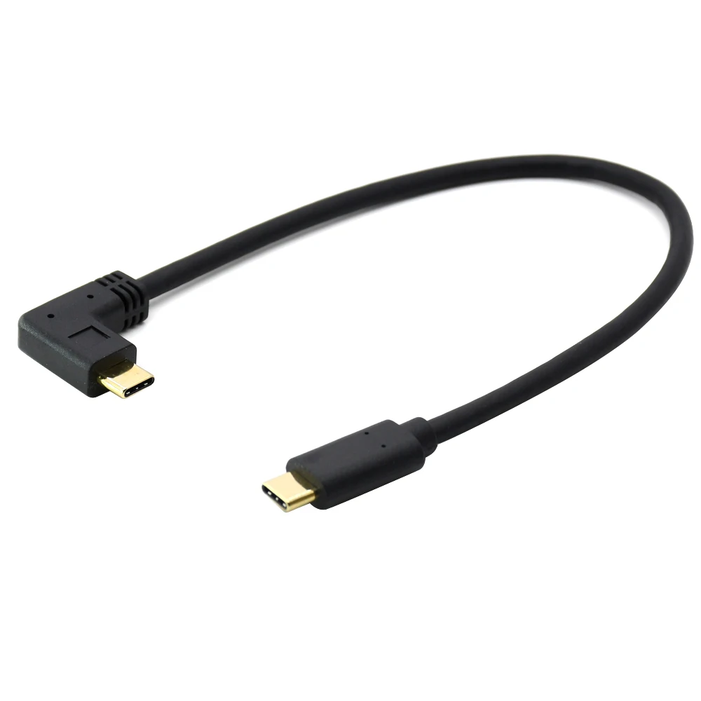 1 фут USB3.1 GEN2 10 Гбит/с usb c кабель с позолоченным разъемом под углом 90 градусов type