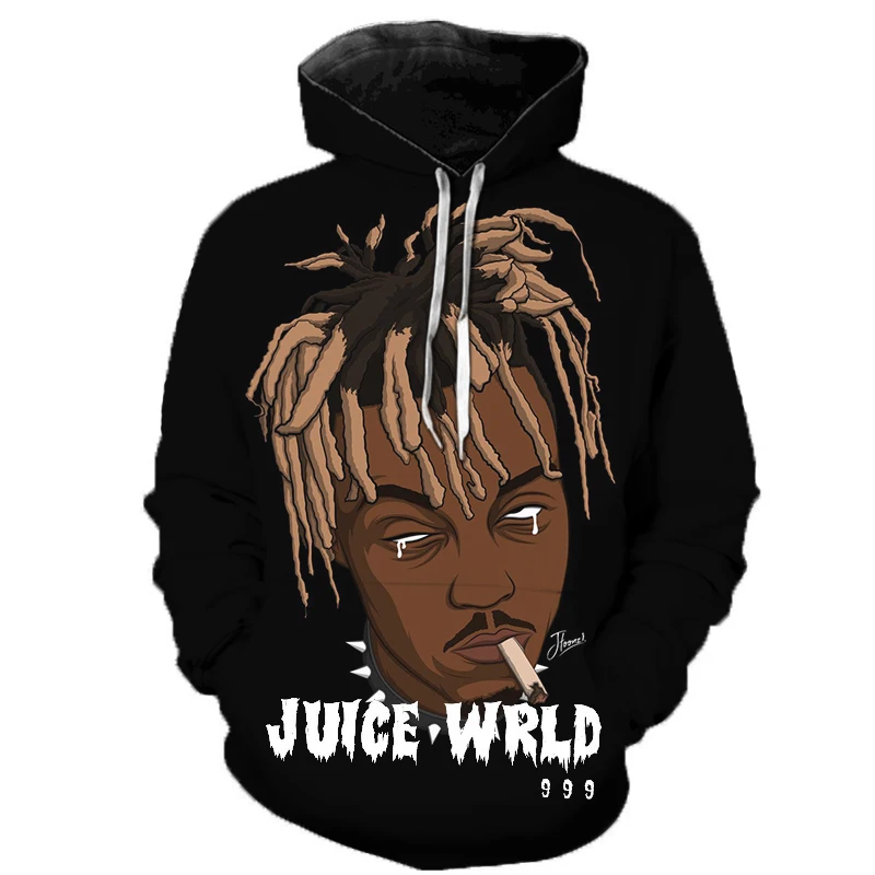 Толстовка Rapper Juice Wrld Мужская/женская с 3D принтом модный Повседневный пуловер в