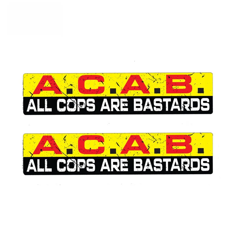

2 X Warning Reflective Decal ALL COPS ARE BASTARDS Car Sticker Waterproof Automobile Accessories PVC,15cm*3cm