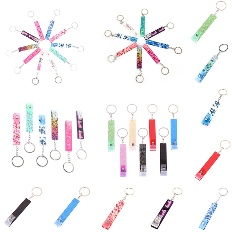 

27 styles Acrylic Material Debit Credit Card Puller Custom Your Own Credit Card Grabber Keychain For Long Nails Pendant Clip