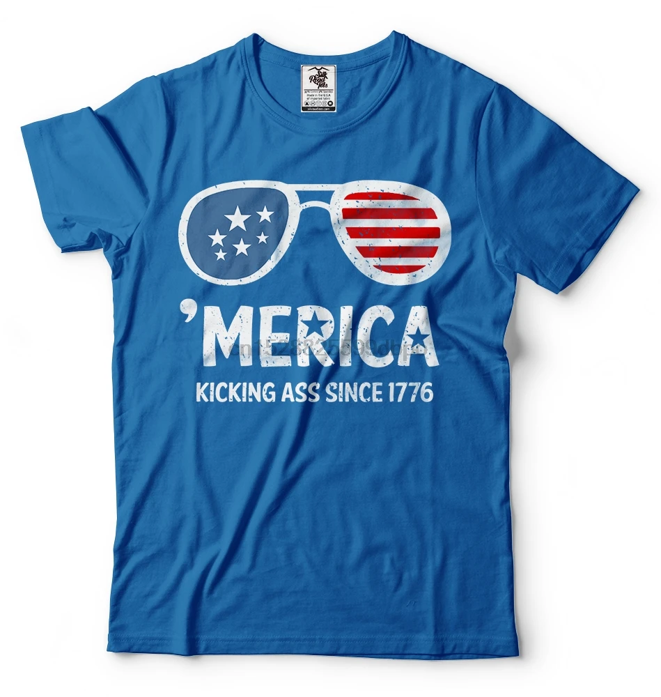 

2019 4th of July T-shirt Merica Kicking Ass Since 1776 Patriotic Shirt USA T-shirt