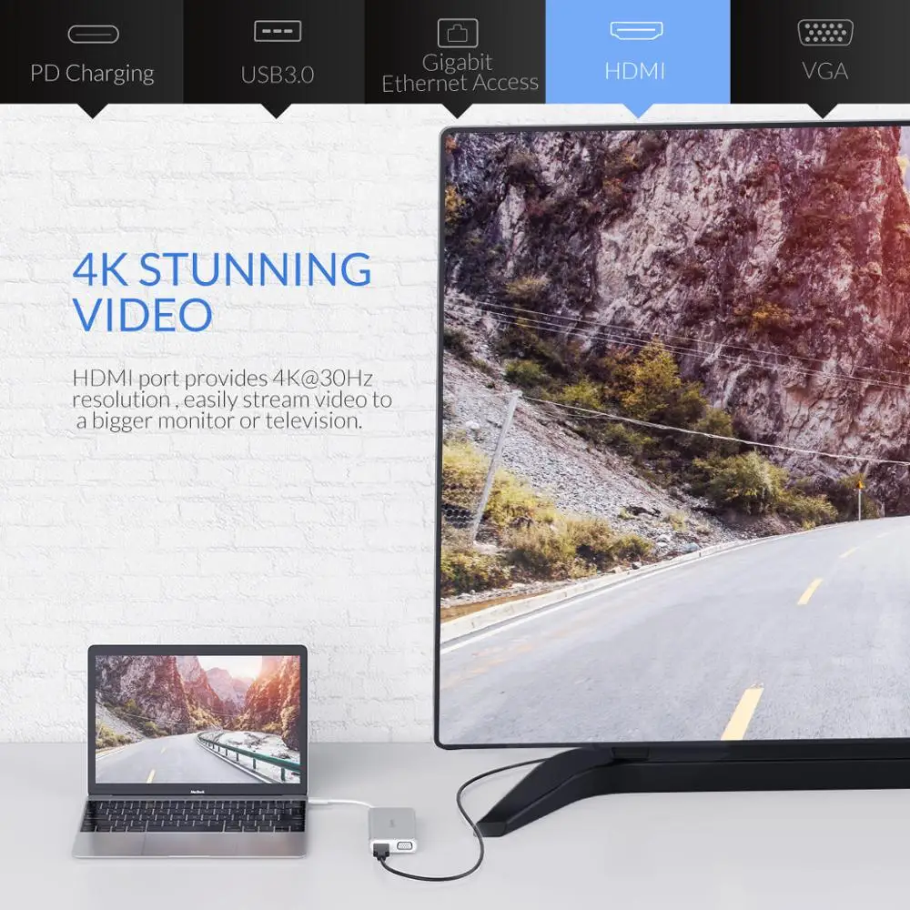 Usb хаб ORICO Type C концентратор USB 3 0 HDMI PD адаптер для док станции Macbox 4K 5 Гбит/с
