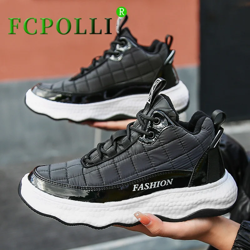 

2021 Winter Womens Trail Running Shoes Black Gray Down Lady Outdoor Shoes Thick Soled Walking Shoes With Fur Sport Sneakers