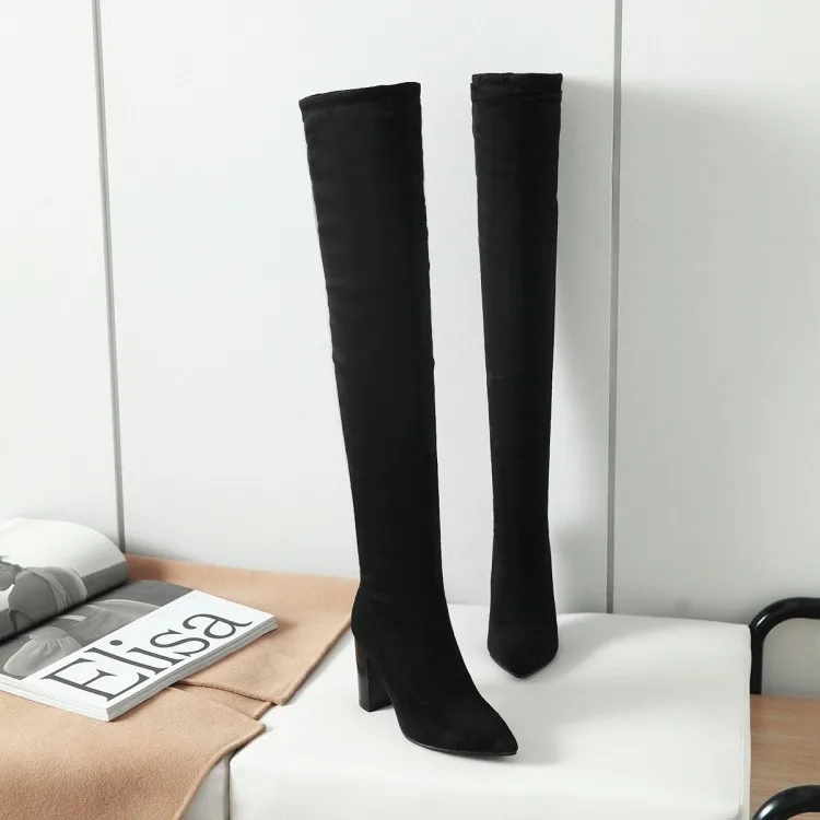 Высокие сапоги до бедра большие размеры 9 10 11 12 колена выше женские леопардовая