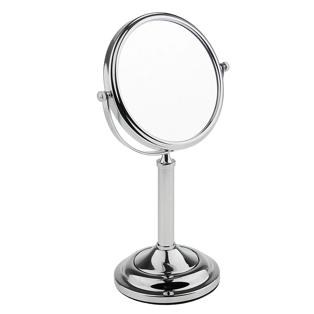 

360° Swivel Rotation 6'' Free Standing Vanity Double Side Makeup Shaving Mirror For Bathroom 3x Magnifying