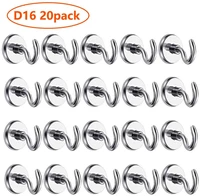 no d16 heavy duty neodymium rare earth magnet hook 20 pack 12lb pulling force hanging mighty magnetic hooks great for fridge