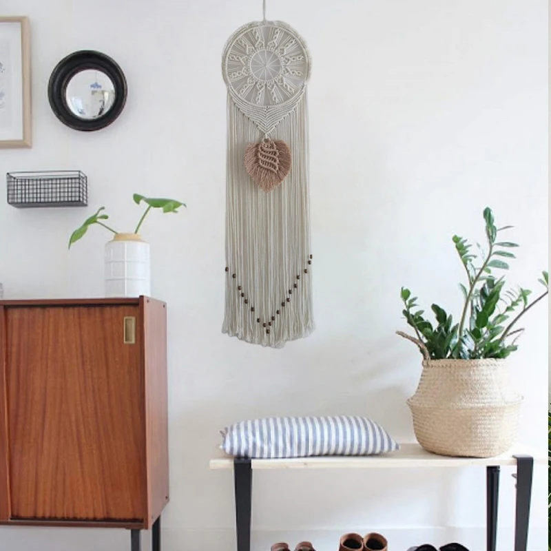 Macrame Dream Catcher Boho Wall Hanging Decor Woven Feather Dreamcatcher Tassels Decoration Bedroom Chic Ornament Craft | Дом и сад