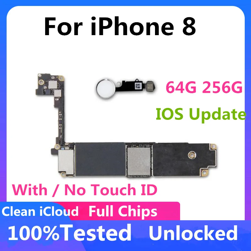 Разблокированная материнская плата для iPhone 8 64 ГБ 256 4 7 дюйма с/без Touch ID чистая iCloud