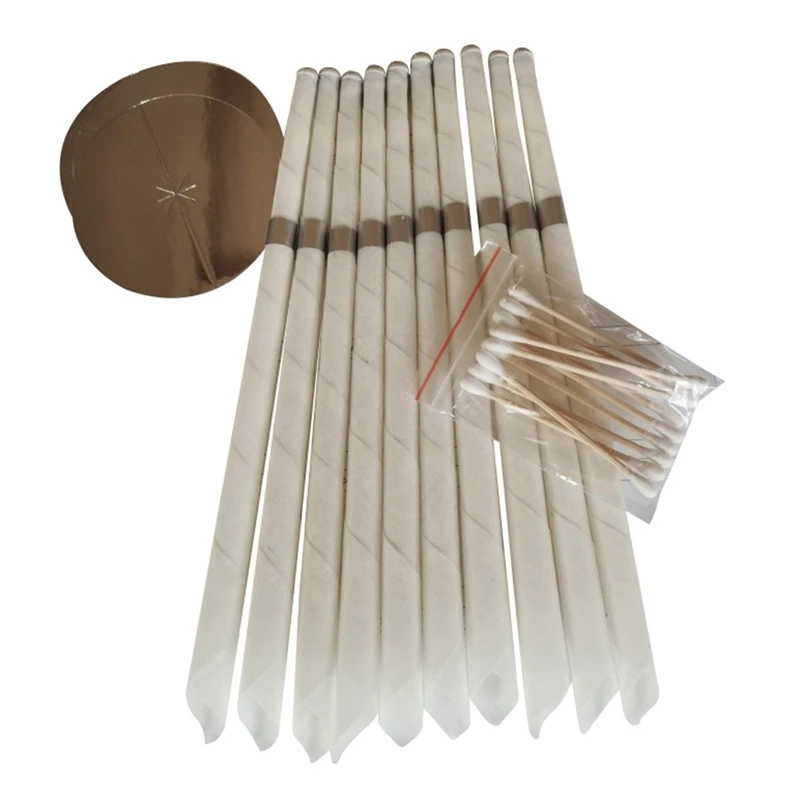

10Pcs/set Ear Candles Ear Wax Clean Removal Natural Beeswax Propolis Indiana Therapy Fragrance Candling Relaxation Cotton Swabs