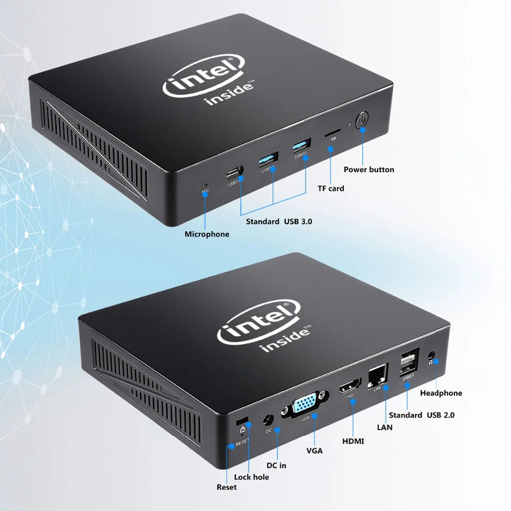 MA01 Apollo Lake Celeron J3455 windows10 Мини ПК LPDDR4 4G 64G поддержка M.2 HDD 1000M lan windows 10 Мини компьютер