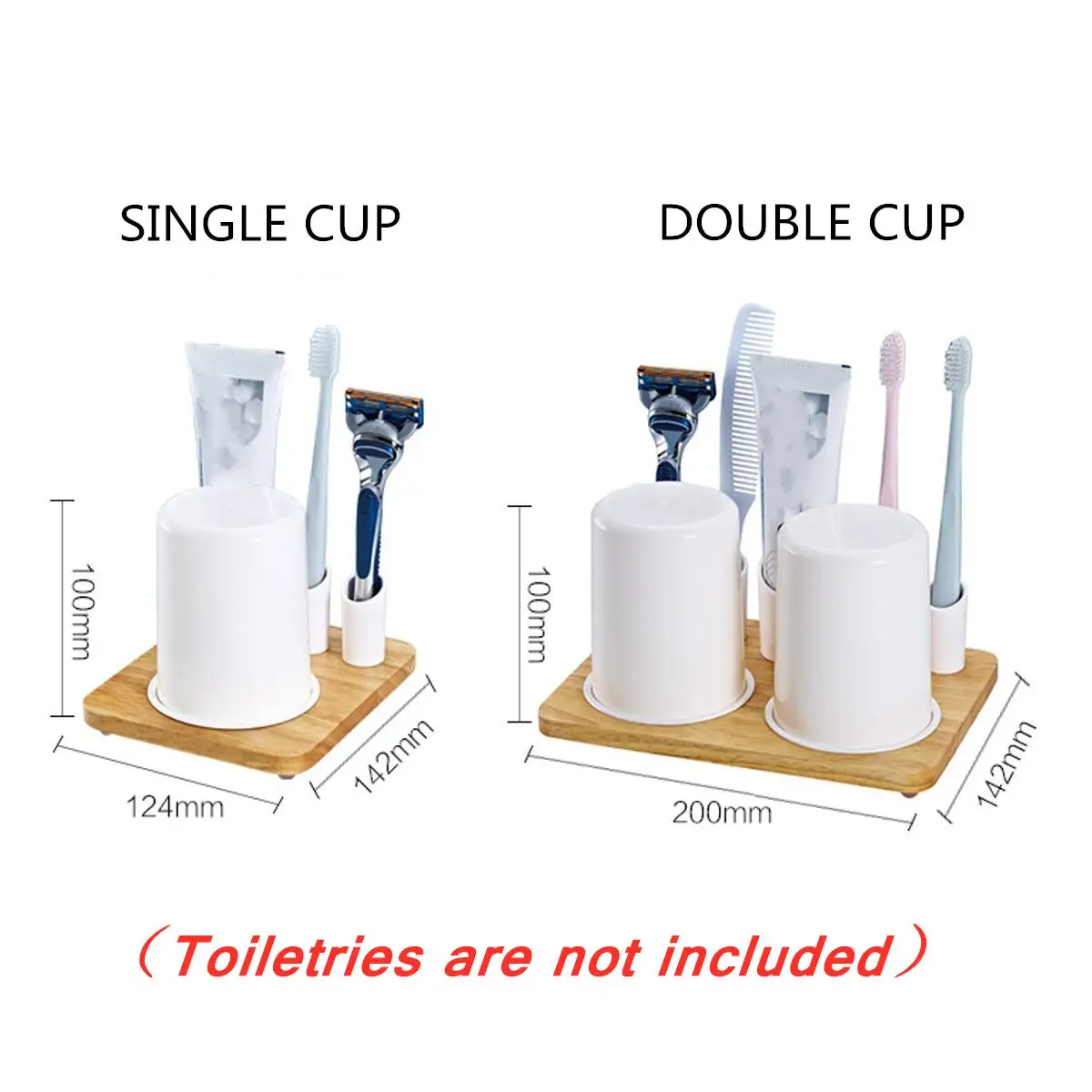 

Bathroom Toothbrush Holder Stand Cup Set Plastic Toothpaste Shelf Organizer Storage Rack Bathroom Supplies Single / Double Cup