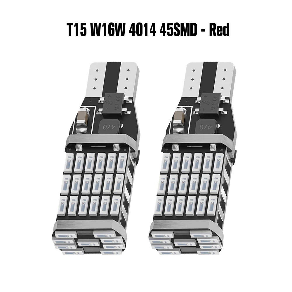 Светодиодсветодиодный лампы заднего хода 2 шт. T15 W16W 920 921 912 Canbus высосветильник 45