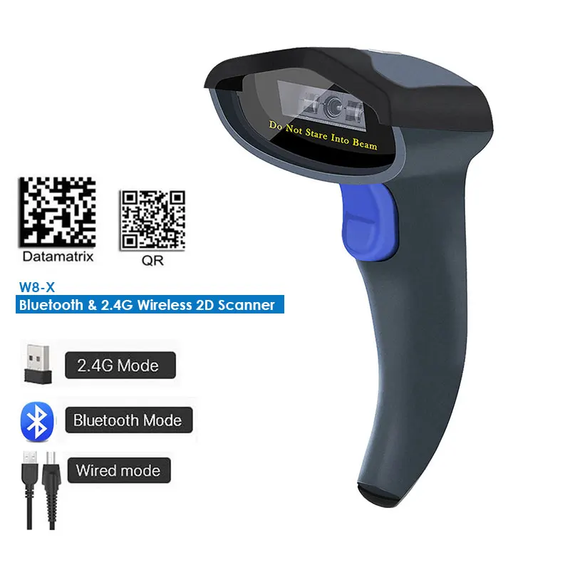 W8-X Bluetooth 2D NETUM W8-X Bluetooth 2D/QR сканер штрих-кода PDF417 считыватель(3-в-1 2,4G Беспроводной& USB2.0 проводной и Bluetooth) для Мобильных Платежей - Цвет: W8-X Bluetooth 2D