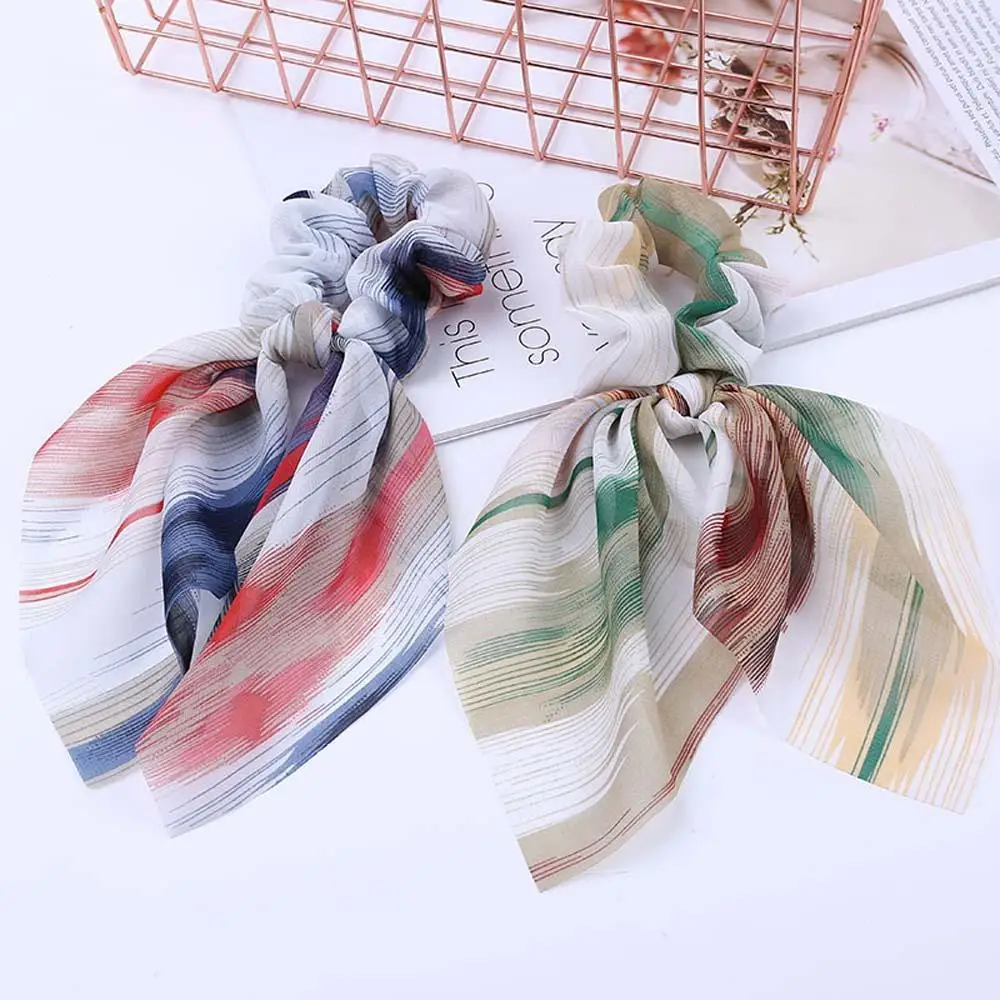 Корейский стиль богемные резинки с принтом шифоновая лента женский эластичный