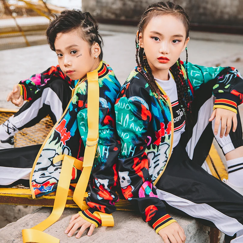 Unisex Autumn Jazz Dance Costumes For Kids Children'S Street Hip Hop Suit Performance Wear Club Costume | Тематическая одежда