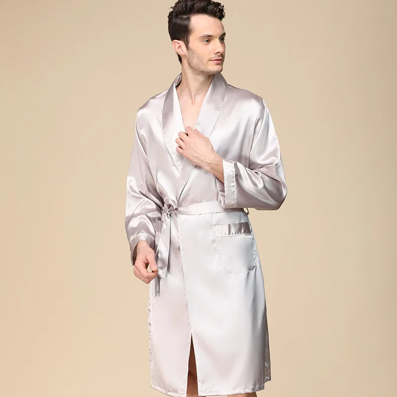 Мужская одинарная деталь, тонкая весенняя домашняя одежда для ванной с длинным рукавом, Пижамный халат, Мужская одежда для сна от AliExpress WW