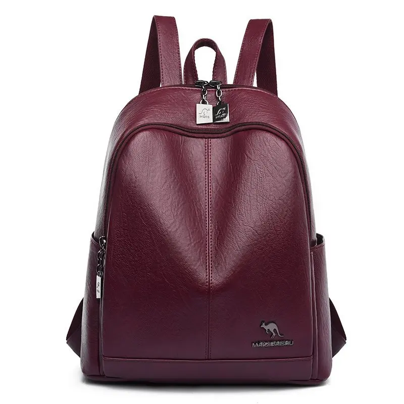 

Large Capacity Women Leather Backpacks Sac A Dos Femme Vintage Bagpack School Bags for Girls Preppy Ladies Casual Daypack New