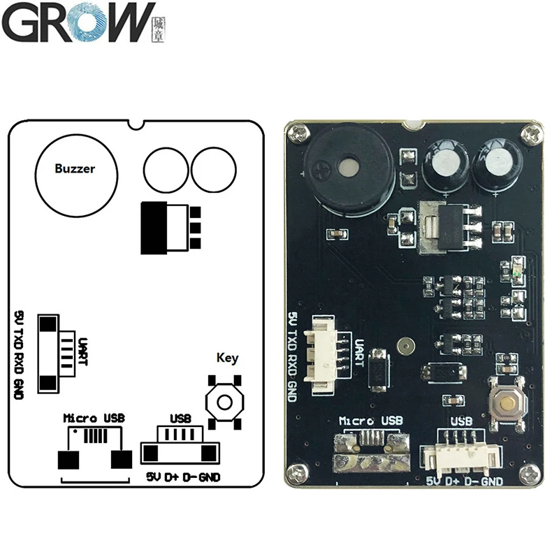 GROW GM72 дешевый новый дизайн интерфейса USB/RS232 1D/2D/QR Android сканер штрих-кодов