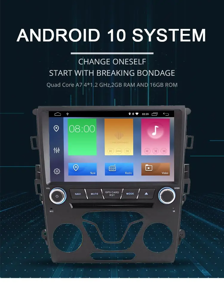 LJDA Android 10 автомобильный мультимедийный плеер для Ford Mondeo Fusion 2013 gps Навигация стерео CD DVD плеер wifi 1 Din автомагнитола