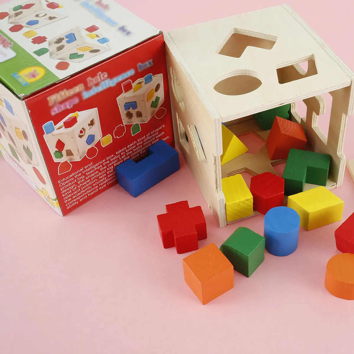 

Baby Activity Cube Toddler Toys Educational Early Learning Shape Sorter Wooden Geometric Shape Toy Kids Christmas Present