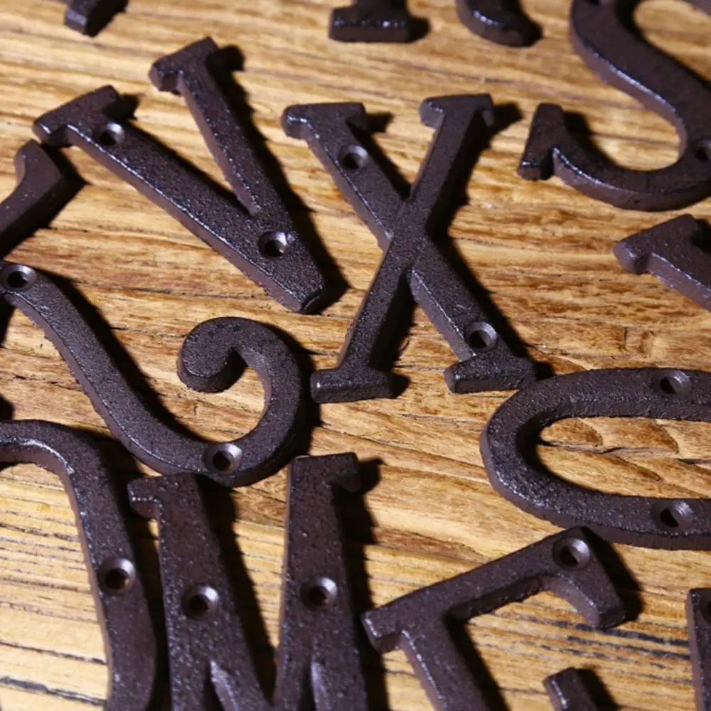 

Creative Groceries Cast Iron Metal Number Letter Creative DIY House Number Letter Symbol
