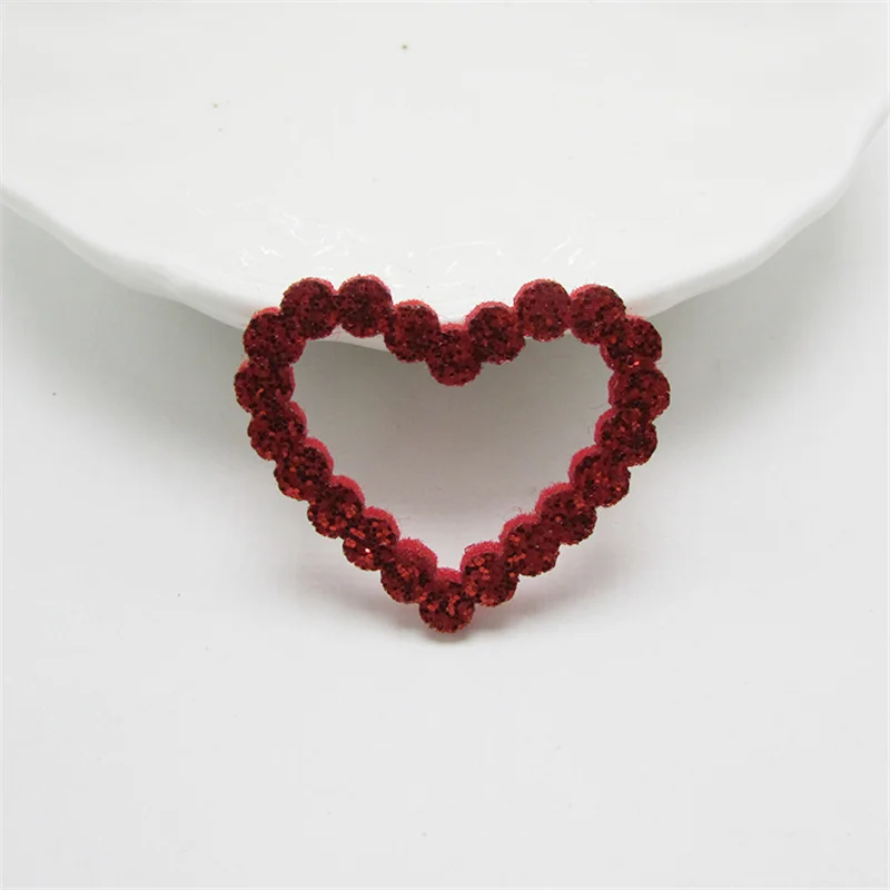 Red Heart 20-100 шт Блестящий медведь/Сердце/Звезды аппликация DIY ремесло Детские принадлежности детский подарок, аксессуары для волос упаковочные материалы тиснение - Color: Red Heart
