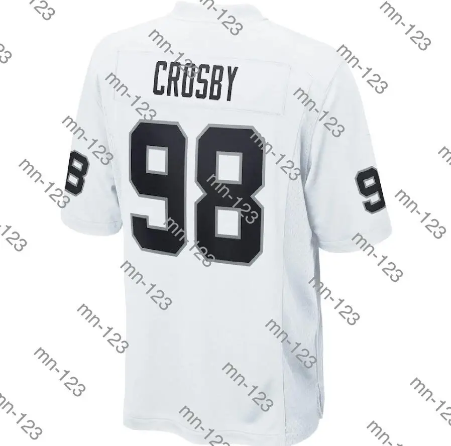 

embroidery American Jersey Maxx Crosby Men Women Kid Youth White Las Vegas Football Jersey