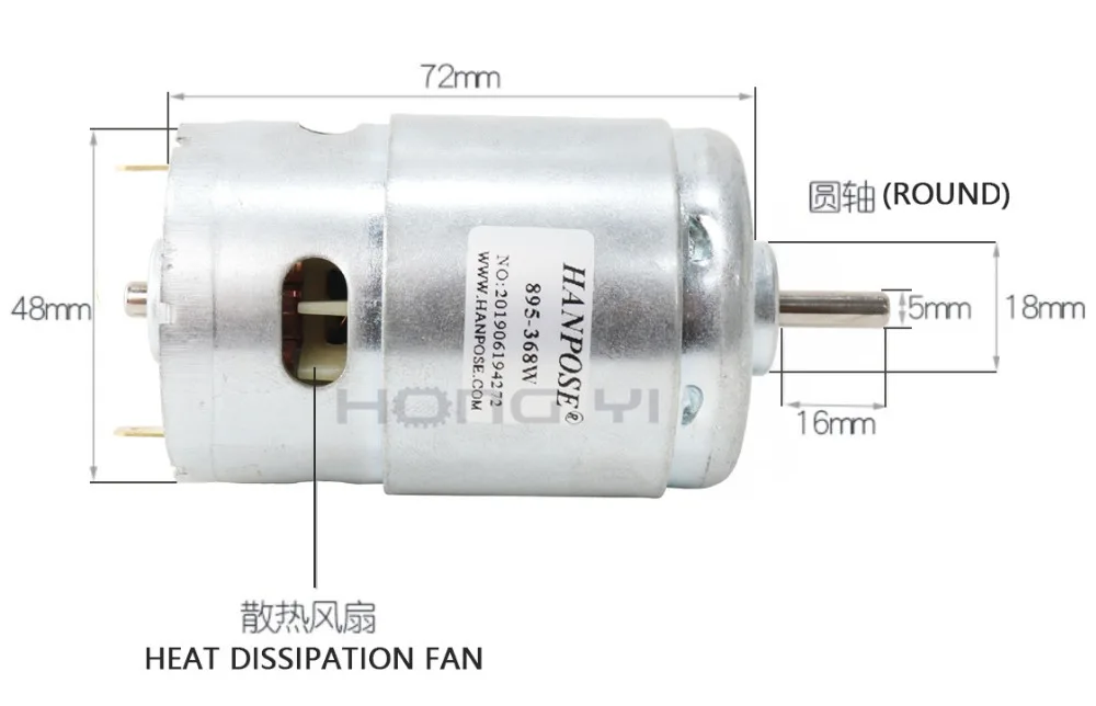 Rodamientos de bolas de Motor de husillo de 775 795 motores de alta potencia con varilla de extensión ER11+ fondo plan