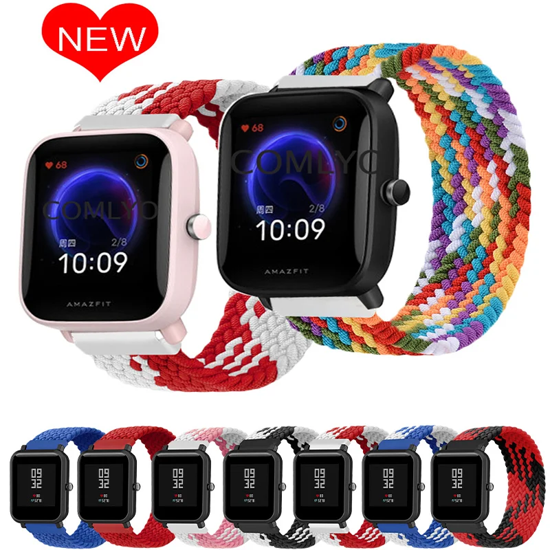 

20 22mm Correa Braided Solo Loop For Amazfit GTS2 GTR 2 Mini 42mm 47mm 2e stratos 2/3 Band Bracelet iWatch For Amazfit Bip Strap