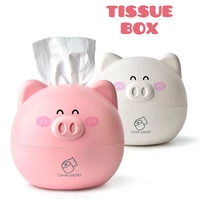 cartoon bear pig tissue box household round paper paper storage box container towel napkin tissue holder organizer for kitchen