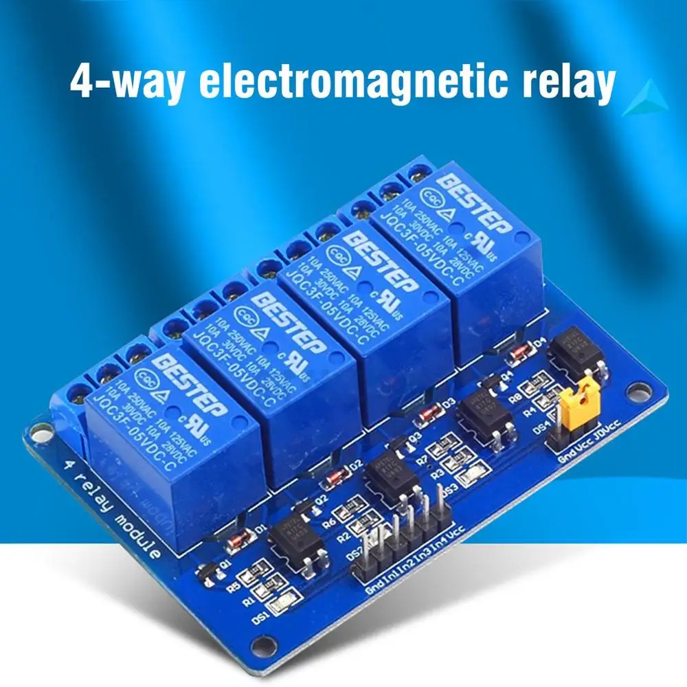 4 канала 5V релейный модуль для Arduino Raspberry Pi Arm Avr Cn полосная 5В реле расширения